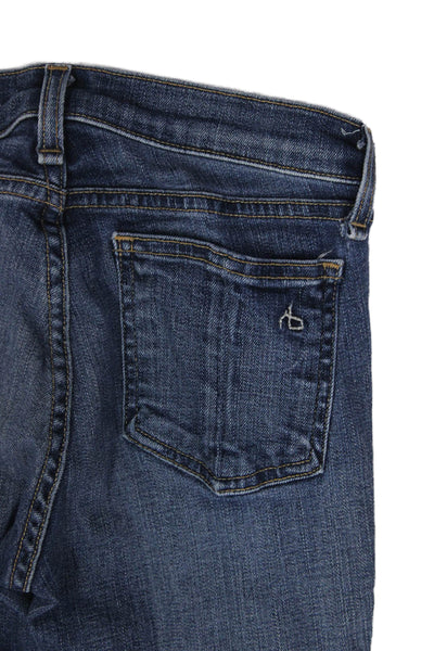 Rag & Bone Womens Skinny Dark Blue Jeans Mid Rise 25in Inseam Size 25