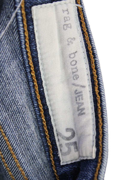Rag & Bone Womens Skinny Dark Blue Jeans Mid Rise 25in Inseam Size 25