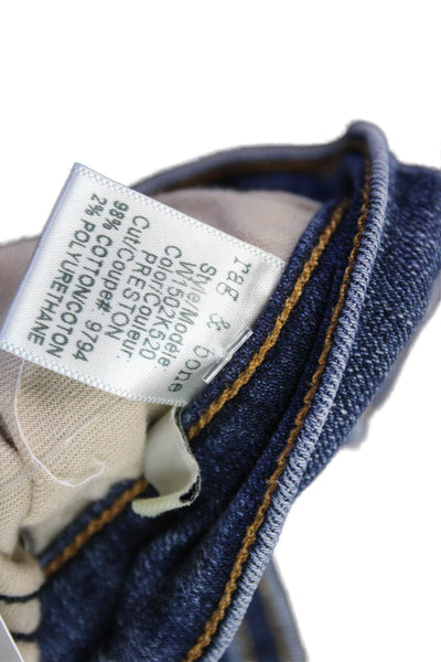 Rag & Bone Womens Skinny Dark Blue Jeans Mid Rise 25in Inseam Size 25