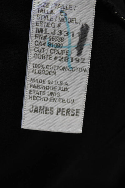 Standard James Perse Mens Black Cotton Crew Neck T Shirt Short Sleeve Size 5