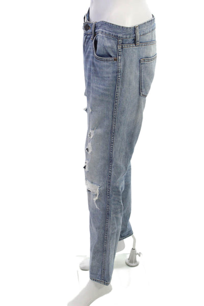 J Crew Womens Boyfriend Jeans Blue Mid Rise 28in 100% Cotton Size 27
