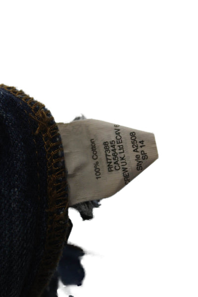 J Crew Womens Boyfriend Jeans Blue Mid Rise 28in 100% Cotton Size 27