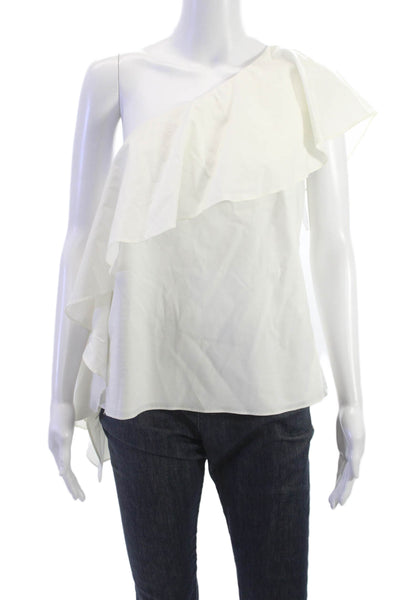 Scripted Women Sleeveless White Blouse Size M