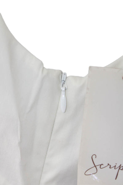 Scripted Women Sleeveless White Blouse Size M