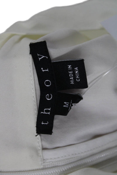 Theory Women White Mock Neck Sleeveless Basic Blouse Size M