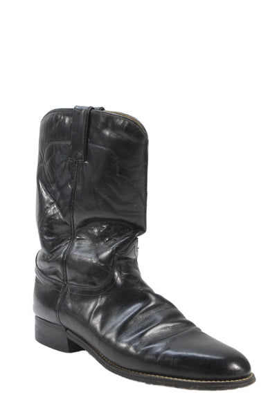 Tony Lama Womens Leather Western Cowboy Ankle Boots Black Size 9 B