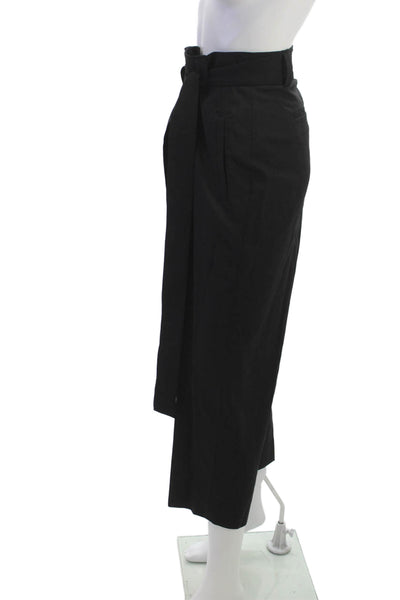 J Crew Womens Paperbag Cropped Ankle Dress Pants Black Wool Size 12