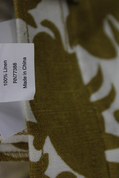 J Crew Unisex White Floral Linen Bermuda Chino Shorts Button Size 4