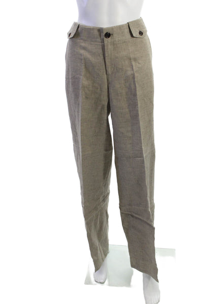 Banana Republic Unisex Chino Dress Pants Beige Linen Button Size 4