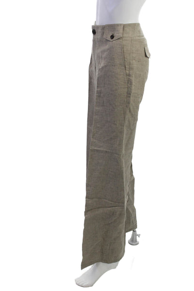 Banana Republic Unisex Chino Dress Pants Beige Linen Button Size 4