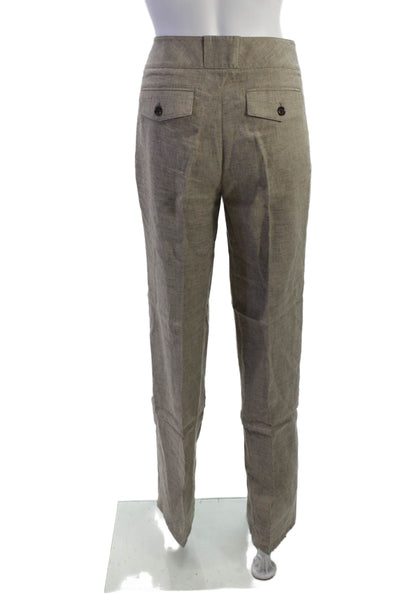 Banana Republic Unisex Chino Dress Pants Beige Linen Button Size 4