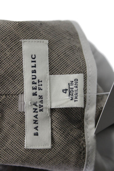 Banana Republic Unisex Chino Dress Pants Beige Linen Button Size 4