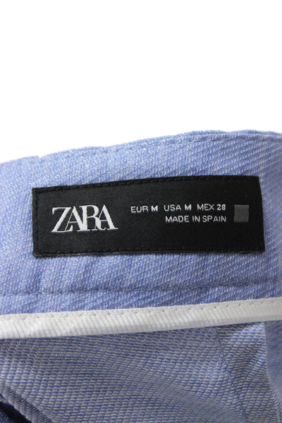 Zara Women Dress Pants Light Blue Viscose Blend Bohemian Size M