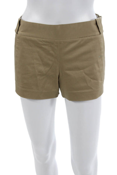 J Crew Unisex Chino Shorts Beige Zip 98% Cotton 2% Spandex Size 4