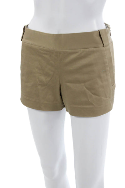J Crew Unisex Chino Shorts Beige Zip 98% Cotton 2% Spandex Size 4