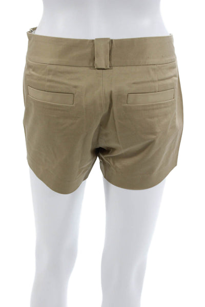 J Crew Unisex Chino Shorts Beige Zip 98% Cotton 2% Spandex Size 4