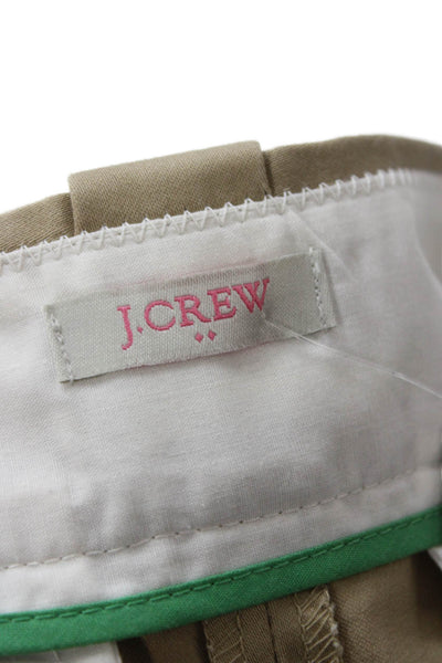 J Crew Unisex Chino Shorts Beige Zip 98% Cotton 2% Spandex Size 4