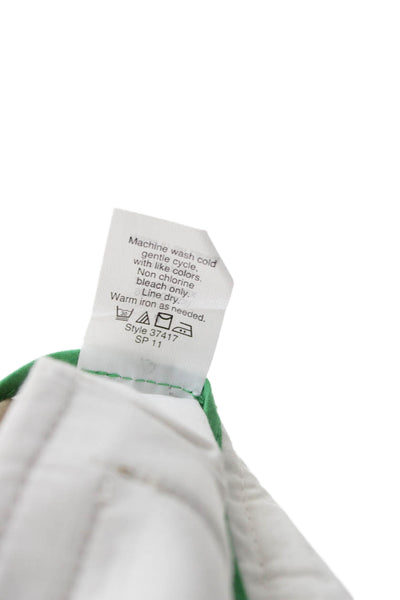 J Crew Unisex Chino Shorts Beige Zip 98% Cotton 2% Spandex Size 4