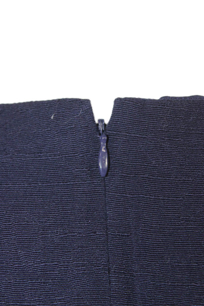 Banana Republic Women Sleeveless Round Neck Blouse Dark Blue Zip Classic Size 8