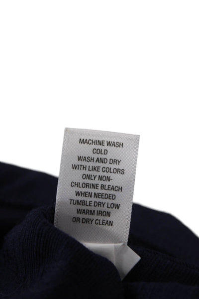 Banana Republic Women Sleeveless Round Neck Blouse Dark Blue Zip Classic Size 8