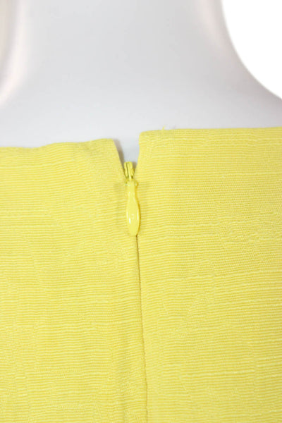 Banana Republic Women Sleeveless Round Neck Yellow Cotton Blend Blouse Size 8