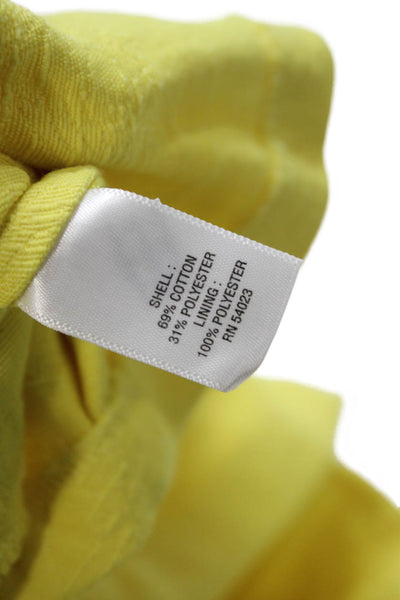 Banana Republic Women Sleeveless Round Neck Yellow Cotton Blend Blouse Size 8