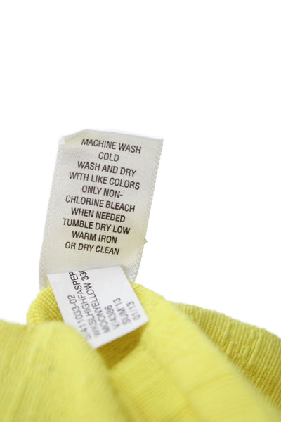 Banana Republic Women Sleeveless Round Neck Yellow Cotton Blend Blouse Size 8