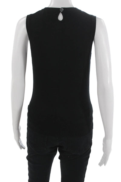 Banana Republic Womens Basic Black Crew Neck Tank Solid Size S