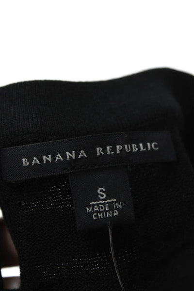Banana Republic Womens Basic Black Crew Neck Tank Solid Size S