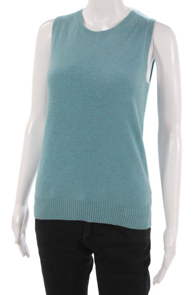 J Crew Unisex Blue 100% Cashmere Crew Neck Sweater Vest Size S