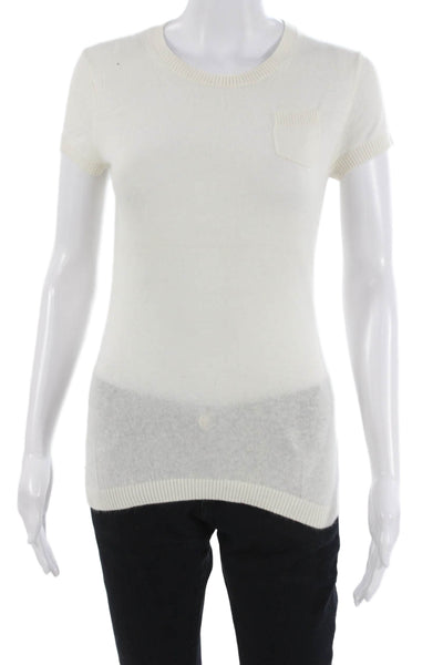 Banana Republic Women Basic White Short Sleeve T Shirt Size S