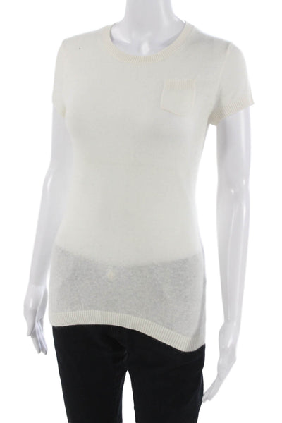 Banana Republic Women Basic White Short Sleeve T Shirt Size S