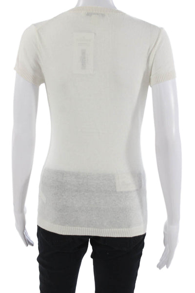 Banana Republic Women Basic White Short Sleeve T Shirt Size S