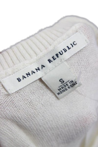 Banana Republic Women Basic White Short Sleeve T Shirt Size S