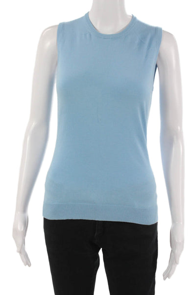 J Crew Women Basic Tank Light Blue Crew Neck Size S