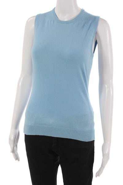 J Crew Women Basic Tank Light Blue Crew Neck Size S