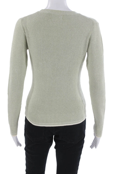 Banana Republic Unisex Pullover Sweater Green Striped Size M