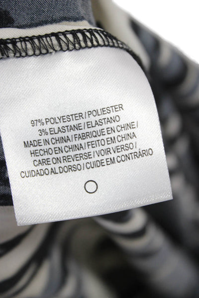 Tahari Women Black Sleeveless Graphic Print Blouse Size S