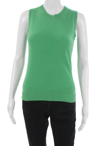 J Crew Unisex Cashmere Crew Neck Vest Green Size XS