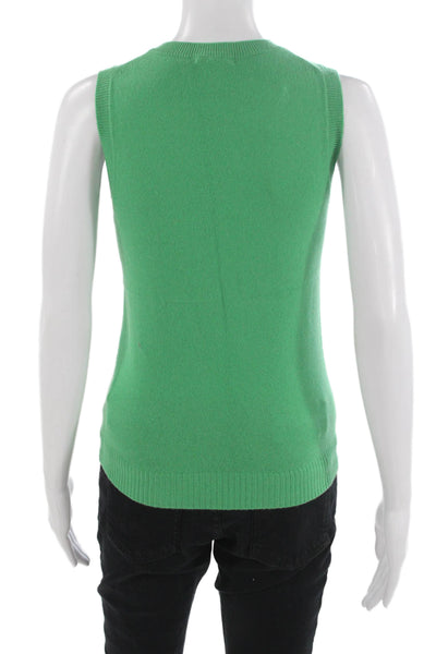J Crew Unisex Cashmere Crew Neck Vest Green Size XS