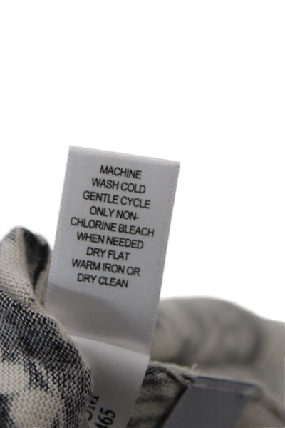 Banana Republic Unisex Black Floral Silk Blend Cardigan 3/4 Sleeve Size XS