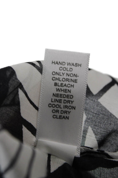 Banana Republic Women Black Tunic Blouse 3/4 Sleeve Floral Size M