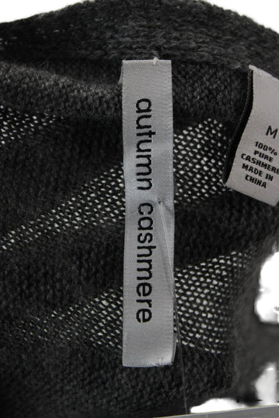 Autumn Cashmere Unisex Dark Gray Leopard Cardigan 100% Cashmere Size M