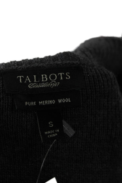 Talbots Unisex Dark Gray Cardigan 3/4 Sleeve Acrylic Button Size S