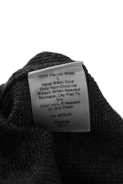 Talbots Unisex Dark Gray Cardigan 3/4 Sleeve Acrylic Button Size S