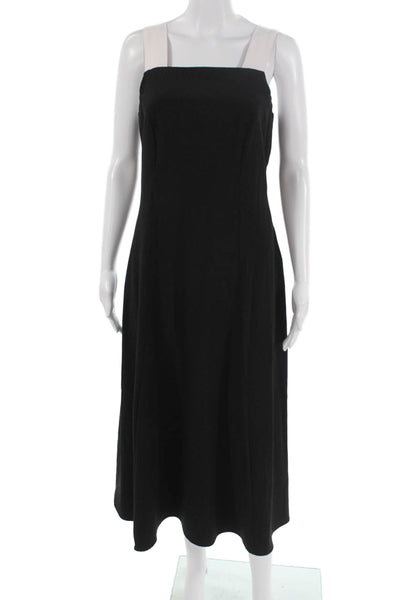 Halogen Womens A-Line Tank Dress Black Square Neck Full Length Size S