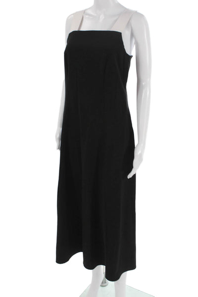 Halogen Womens A-Line Tank Dress Black Square Neck Full Length Size S