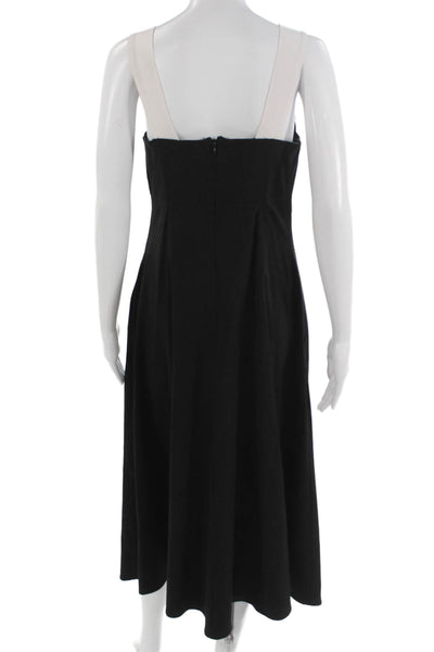 Halogen Womens A-Line Tank Dress Black Square Neck Full Length Size S