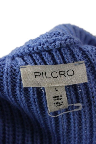 Pilcro Anthropologie Unisex Pullover Sweater Blue Acrylic Long Sleeve Size L