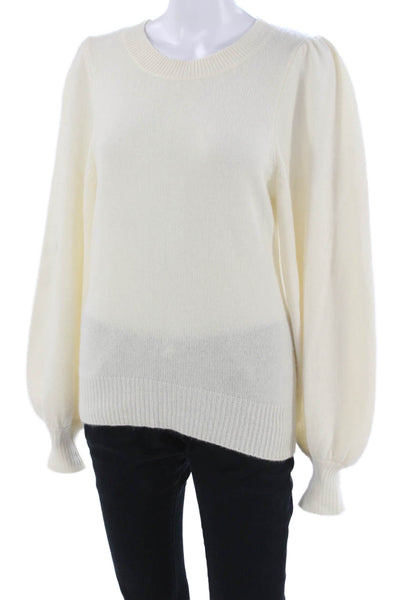 Aqua Cashmere Unisex Beige 100% Cashmere Crew Neck Pullover Sweater Size S